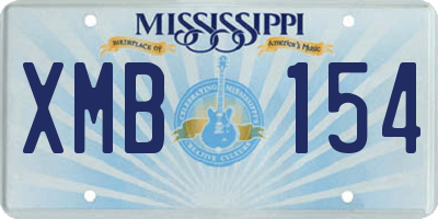 MS license plate XMB154