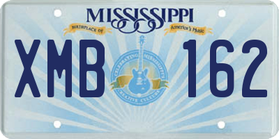 MS license plate XMB162