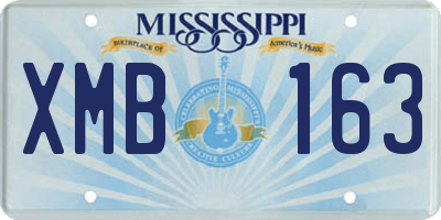 MS license plate XMB163