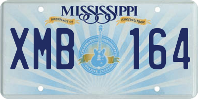 MS license plate XMB164