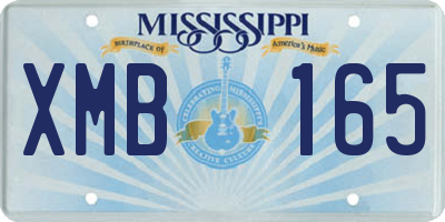 MS license plate XMB165