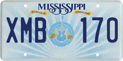 MS license plate XMB170
