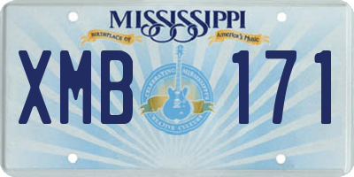 MS license plate XMB171