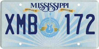 MS license plate XMB172