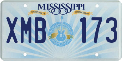 MS license plate XMB173