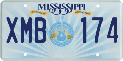 MS license plate XMB174