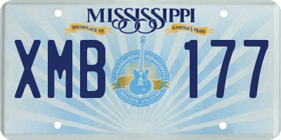 MS license plate XMB177