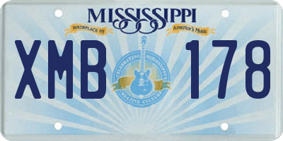 MS license plate XMB178