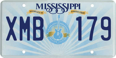MS license plate XMB179