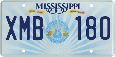 MS license plate XMB180