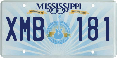 MS license plate XMB181