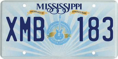 MS license plate XMB183