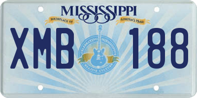 MS license plate XMB188