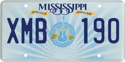 MS license plate XMB190