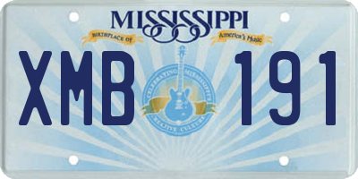 MS license plate XMB191