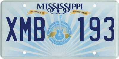 MS license plate XMB193