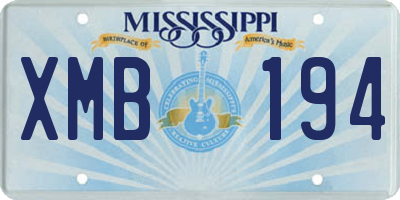 MS license plate XMB194