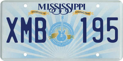 MS license plate XMB195
