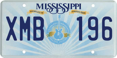 MS license plate XMB196