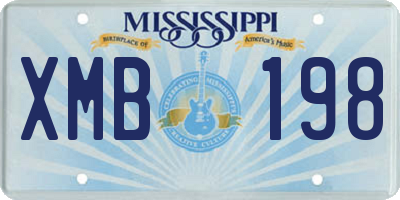 MS license plate XMB198