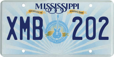 MS license plate XMB202