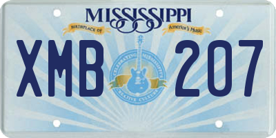 MS license plate XMB207