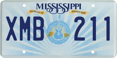 MS license plate XMB211