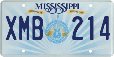 MS license plate XMB214