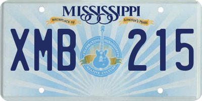 MS license plate XMB215
