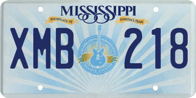 MS license plate XMB218