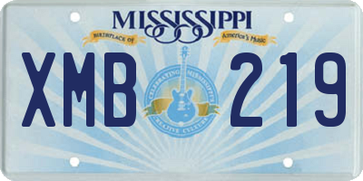 MS license plate XMB219