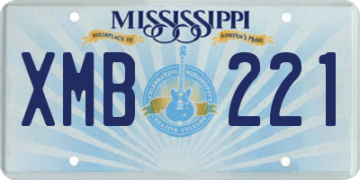 MS license plate XMB221