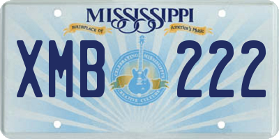 MS license plate XMB222