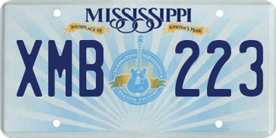 MS license plate XMB223