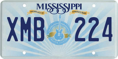 MS license plate XMB224