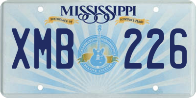 MS license plate XMB226