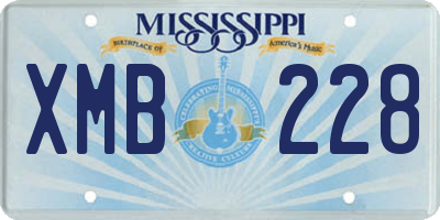MS license plate XMB228