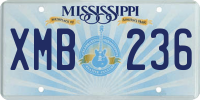 MS license plate XMB236