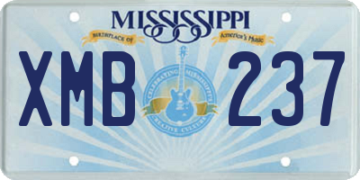 MS license plate XMB237