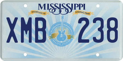 MS license plate XMB238