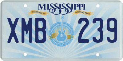 MS license plate XMB239