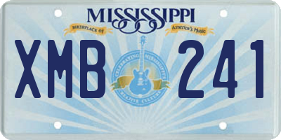MS license plate XMB241