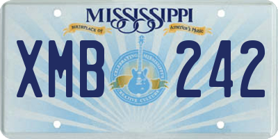 MS license plate XMB242