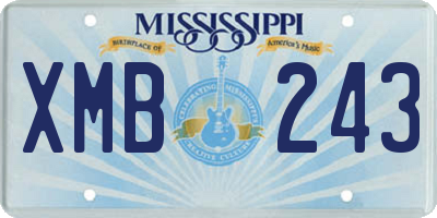 MS license plate XMB243