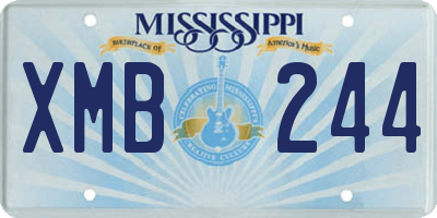 MS license plate XMB244