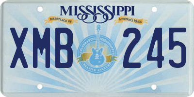 MS license plate XMB245
