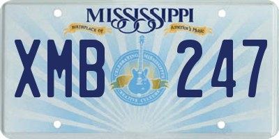 MS license plate XMB247