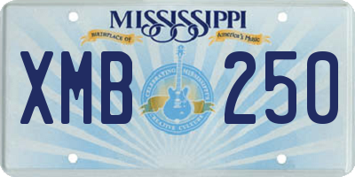 MS license plate XMB250