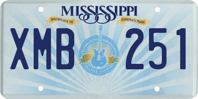 MS license plate XMB251