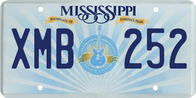 MS license plate XMB252